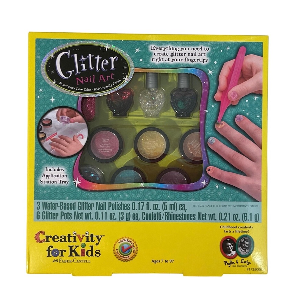 Creativity for Kids Glitter Nail Art Kit Faber-Castell 1728000 New DIY Manicure